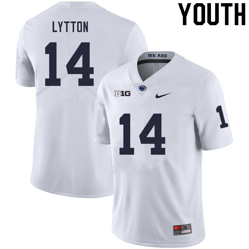 Youth #14 A.J. Lytton Penn State Nittany Lions College Football Jerseys Sale-White - Click Image to Close